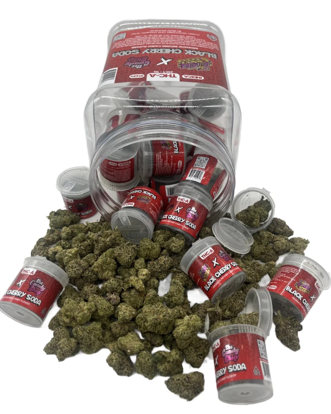 High-quality The Candy Shop X PUSH Black Cherry Soda indoor THCA flower buds demonstrating lab-tested potency, fresh packaging, and premium cultivation standards maintained by BakeBoxx